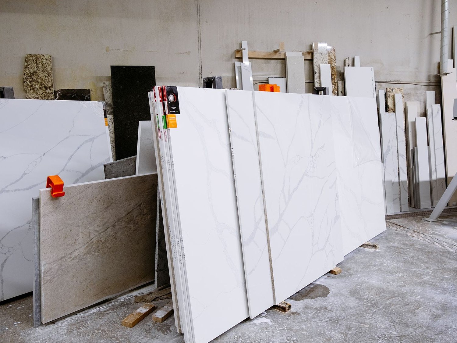Marble blocks and slabs at the Anatolia Marble factory